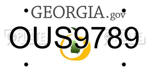 OUS9789 Georgia License Plate