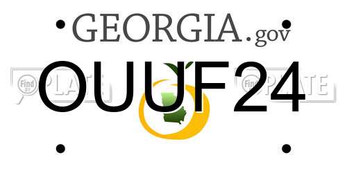 OUUF24 Georgia License Plate
