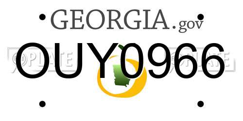 OUY0966 Georgia License Plate