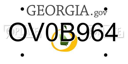 OV0B964 Georgia License Plate
