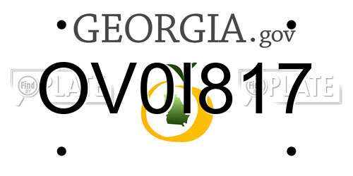 OV0I817 Georgia License Plate