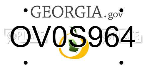 OV0S964 Georgia License Plate