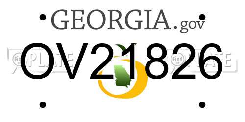 OV21826 Georgia License Plate