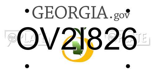 OV2I826 Georgia License Plate