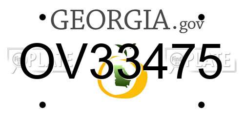 OV33475 Georgia License Plate