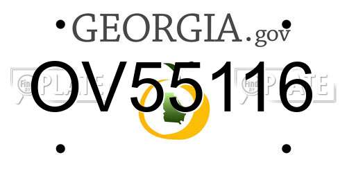 OV55116 Georgia License Plate