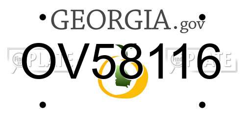 OV58116 Georgia License Plate