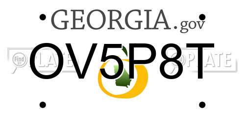 OV5P8T Georgia License Plate
