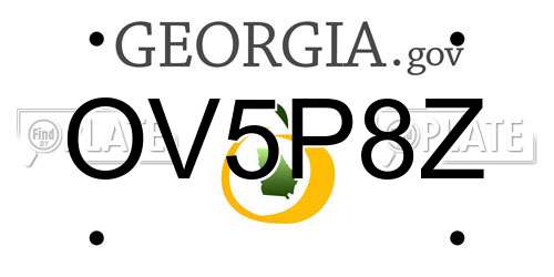 OV5P8Z Georgia License Plate