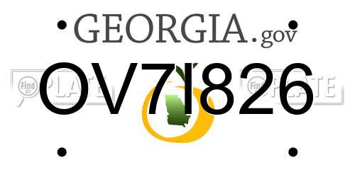 OV7I826 Georgia License Plate