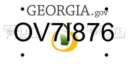 OV7I876 Georgia License Plate