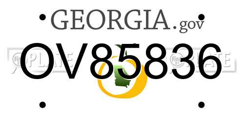 OV85836 Georgia License Plate