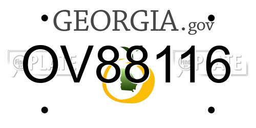 OV88116 Georgia License Plate