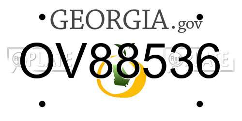 OV88536 Georgia License Plate