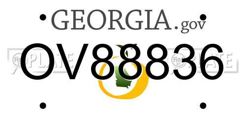 OV88836 Georgia License Plate