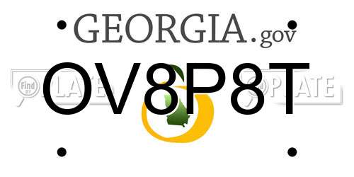 OV8P8T Georgia License Plate