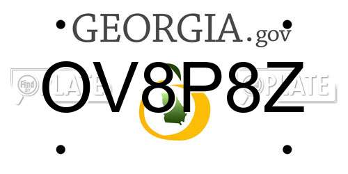 OV8P8Z Georgia License Plate