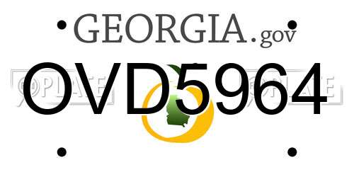 OVD5964 Georgia License Plate