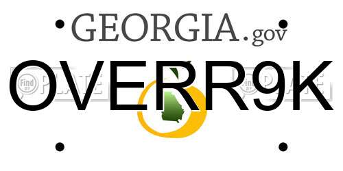 OVERR9K Georgia License Plate