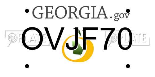 OVJF70 Georgia License Plate