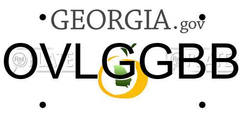 OVLGGBB Georgia License Plate