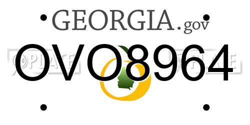 OVO8964 Georgia License Plate