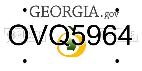 OVQ5964 Georgia License Plate