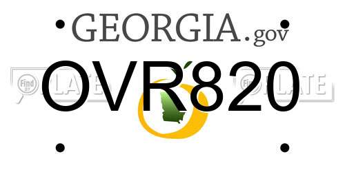 OVR820 Georgia License Plate