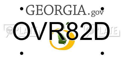 OVR82D Georgia License Plate