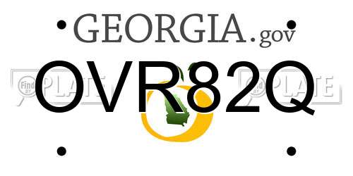OVR82Q Georgia License Plate