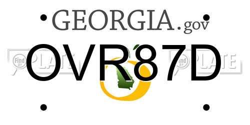 OVR87D Georgia License Plate