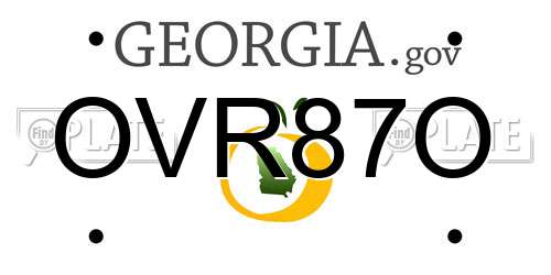 OVR87O Georgia License Plate