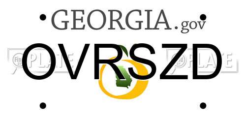 OVRSZD Georgia License Plate