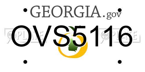 OVS5116 Georgia License Plate