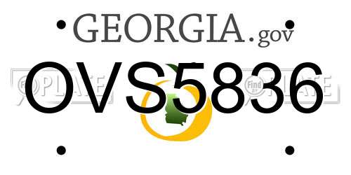 OVS5836 Georgia License Plate