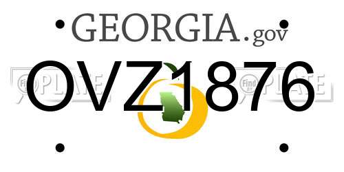 OVZ1876 Georgia License Plate