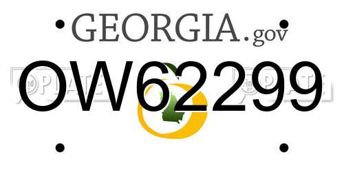 OW62299 Georgia License Plate