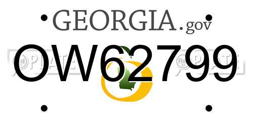 OW62799 Georgia License Plate