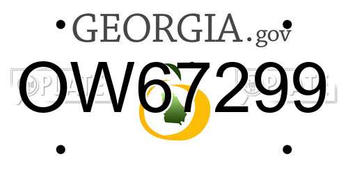 OW67299 Georgia License Plate
