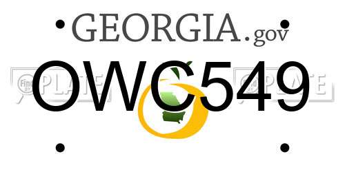 OWC549 Georgia License Plate