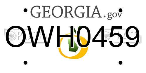 OWH0459 Georgia License Plate