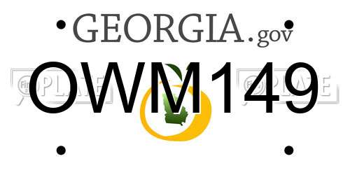 OWM149 Georgia License Plate