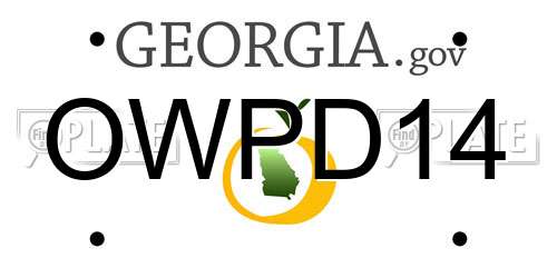 OWPD14 Georgia License Plate