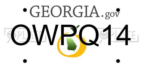 OWPQ14 Georgia License Plate