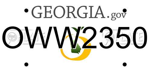 OWW2350 Georgia License Plate