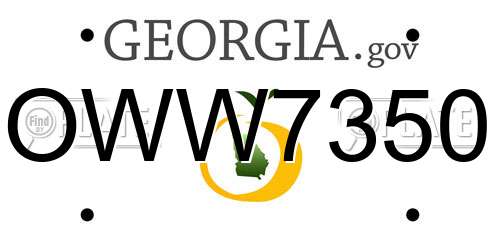 OWW7350 Georgia License Plate