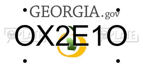 OX2E1O Georgia License Plate