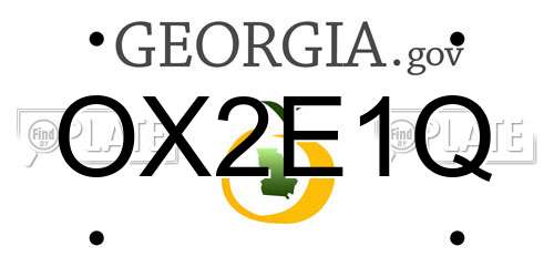 OX2E1Q Georgia License Plate