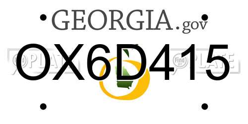 OX6D415 Georgia License Plate