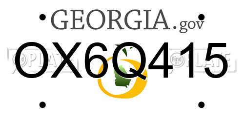 OX6Q415 Georgia License Plate